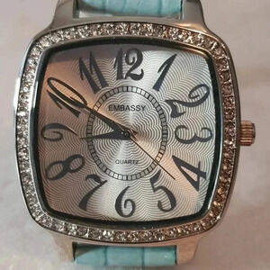 Embassy EM3308L Silver/Rhinestone Women's Watch